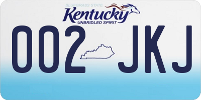 KY license plate 002JKJ