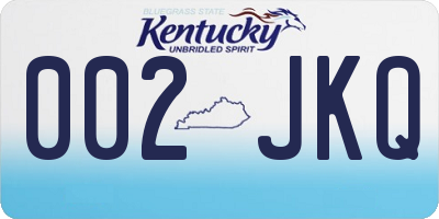 KY license plate 002JKQ