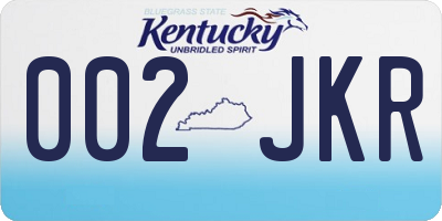 KY license plate 002JKR