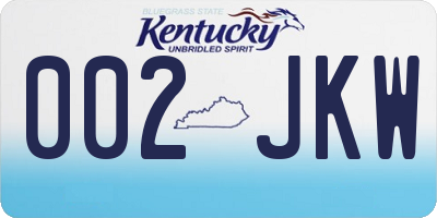 KY license plate 002JKW