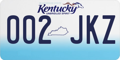 KY license plate 002JKZ