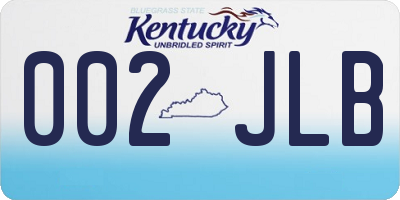 KY license plate 002JLB