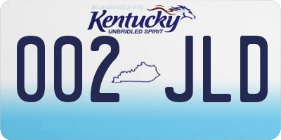 KY license plate 002JLD