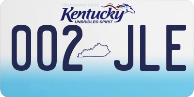 KY license plate 002JLE