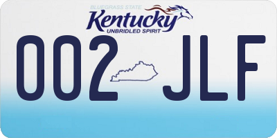 KY license plate 002JLF