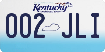 KY license plate 002JLI