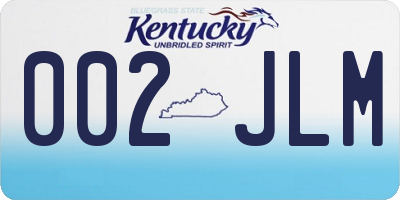 KY license plate 002JLM