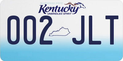 KY license plate 002JLT