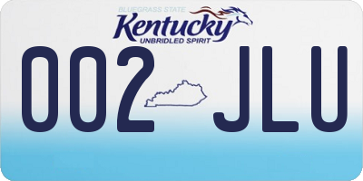 KY license plate 002JLU