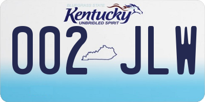 KY license plate 002JLW