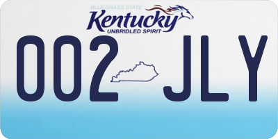 KY license plate 002JLY