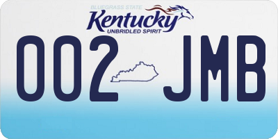KY license plate 002JMB