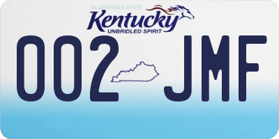 KY license plate 002JMF