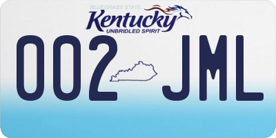 KY license plate 002JML