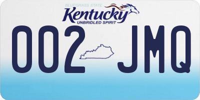 KY license plate 002JMQ