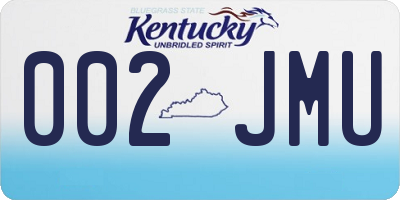 KY license plate 002JMU