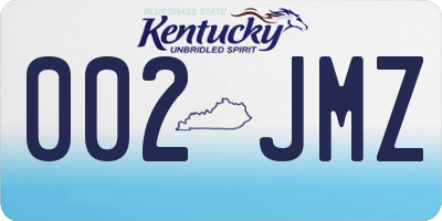 KY license plate 002JMZ