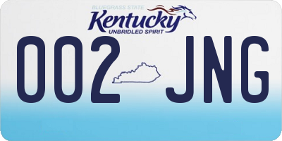 KY license plate 002JNG