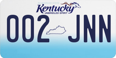 KY license plate 002JNN