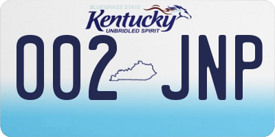 KY license plate 002JNP