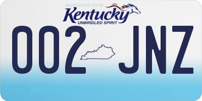 KY license plate 002JNZ