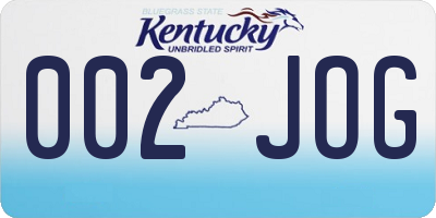 KY license plate 002JOG
