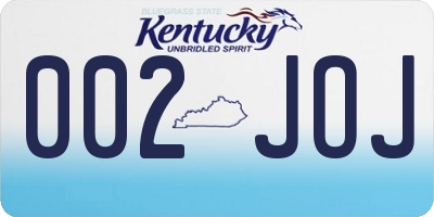KY license plate 002JOJ