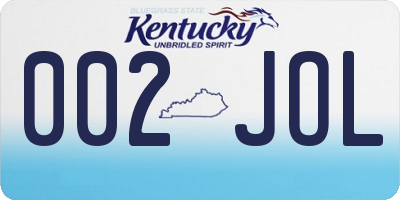 KY license plate 002JOL