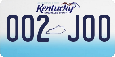 KY license plate 002JOO
