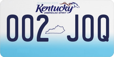KY license plate 002JOQ