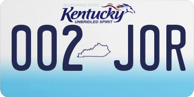 KY license plate 002JOR