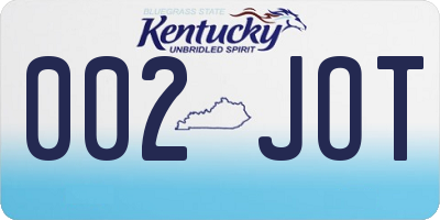 KY license plate 002JOT