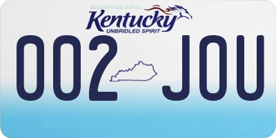 KY license plate 002JOU
