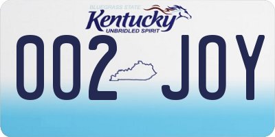 KY license plate 002JOY