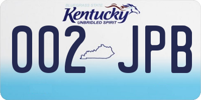 KY license plate 002JPB