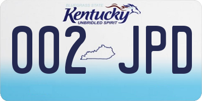 KY license plate 002JPD