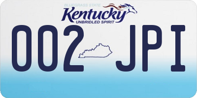 KY license plate 002JPI