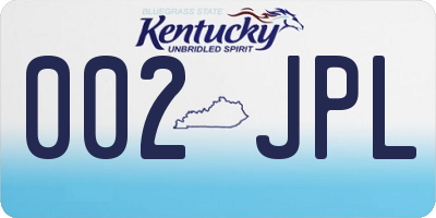 KY license plate 002JPL