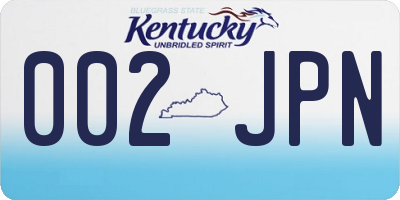 KY license plate 002JPN
