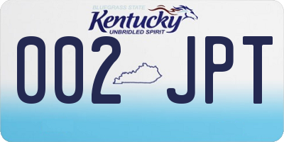 KY license plate 002JPT