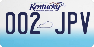 KY license plate 002JPV