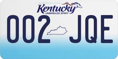 KY license plate 002JQE