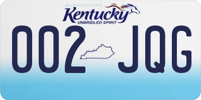 KY license plate 002JQG