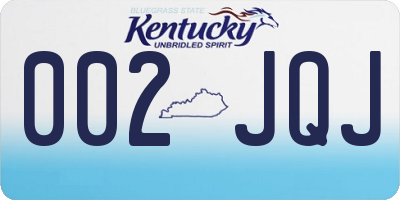 KY license plate 002JQJ