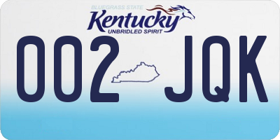 KY license plate 002JQK