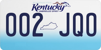 KY license plate 002JQO
