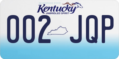 KY license plate 002JQP