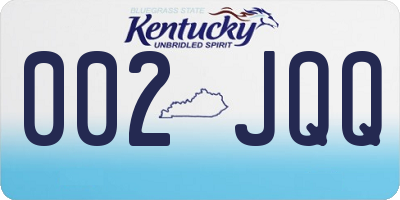 KY license plate 002JQQ