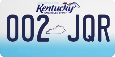 KY license plate 002JQR
