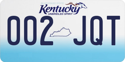 KY license plate 002JQT